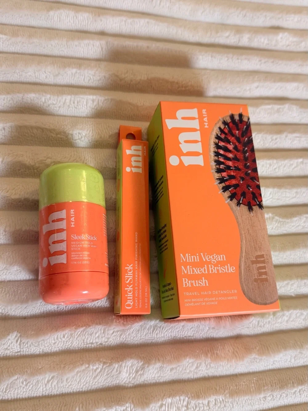 INH Hair Bundle Quick Slick Sleek Stick Mini Brush Hair Wax